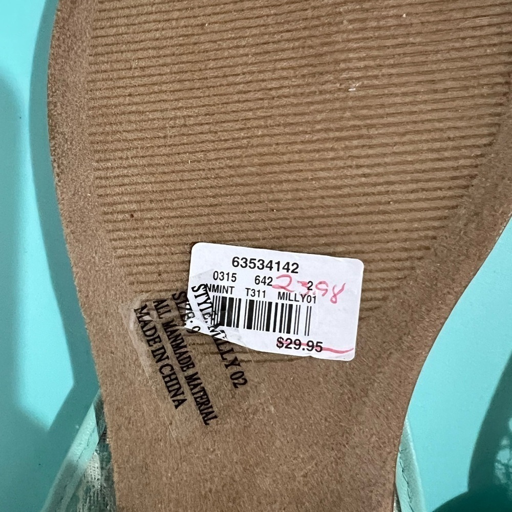 NEW NWT Vanity mint green sandals women’s 9 lacy - Picture 5 of 6